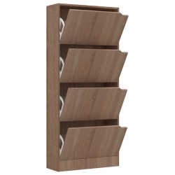 vidaXL Schuhschrank mit 4 Türen Sonoma-Eiche 59x24x136cm Holzwerkstoff