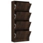 vidaXL Schuhschrank mit 4 Türen Räuchereiche 59x24x136cm Holzwerkstoff vidaXL Schuhschrank mit 4 Türen Räuchereiche 59x24x136cm Holzwerkstoff