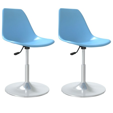 vidaXL Esszimmerstühle 2 Stk. Drehbar Blau PP