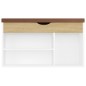 Schuhbank mit Kissen Weiß Sonoma-Eiche 80x30x47cm Holzwerkstoff Schuhbank mit Kissen Weiß Sonoma-Eiche 80x30x47cm Holzwerkstoff