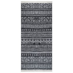 vidaXL Teppich Schwarz und Weiß 100x200 cm Baumwolle