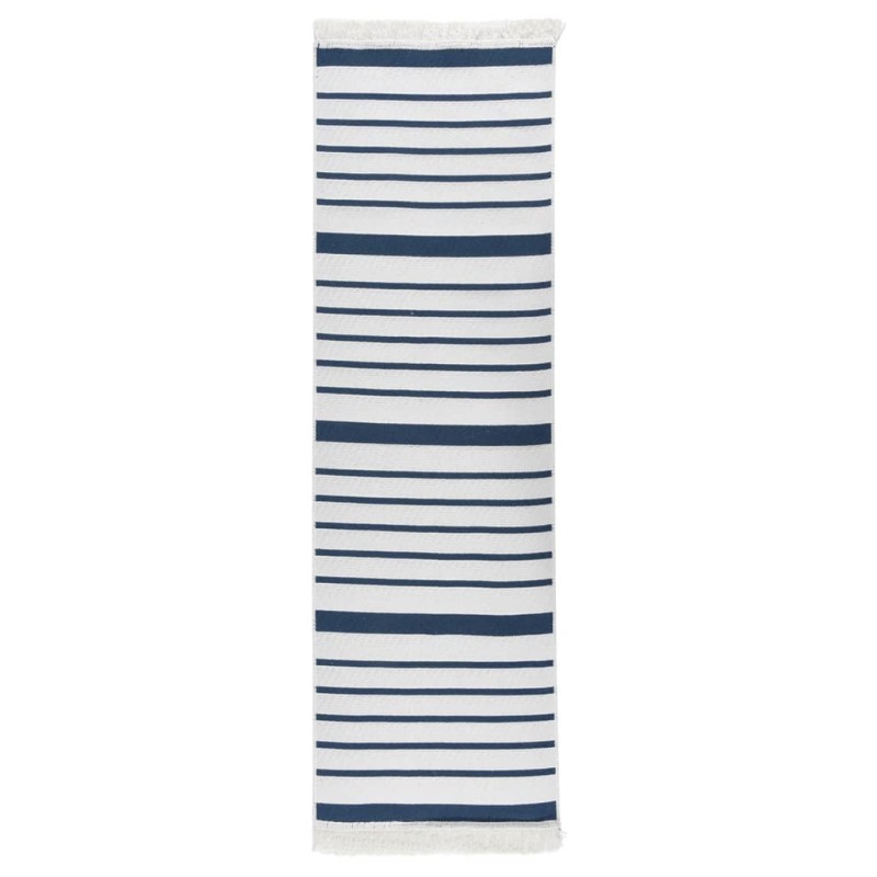 vidaXL Teppich Marineblau 80x300 cm Baumwolle vidaXL Teppich Marineblau 80x300 cm Baumwolle