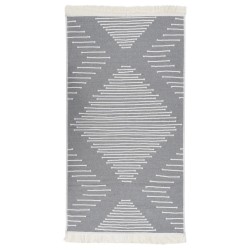 vidaXL Teppich Dunkelgrau 80x150 cm Baumwolle