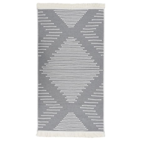 vidaXL Teppich Dunkelgrau 80x150 cm Baumwolle