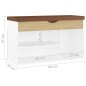 Schuhbank mit Kissen Weiß Sonoma-Eiche 80x30x47cm Holzwerkstoff Schuhbank mit Kissen Weiß Sonoma-Eiche 80x30x47cm Holzwerkstoff