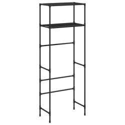 vidaXL Toilettenregal 2 Ablagen Schwarz 53,5x28x143 cm Eisen