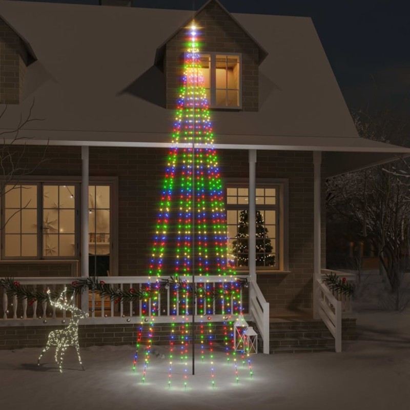 vidaXL LED-Weihnachtsbaum für Fahnenmast Mehrfarbig 732 LEDs 500 cm vidaXL LED-Weihnachtsbaum für Fahnenmast Mehrfarbig 732 LEDs 500 cm