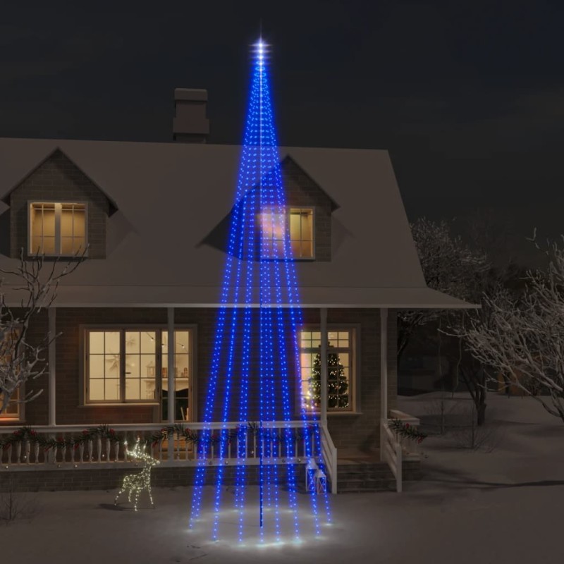 vidaXL LED-Weihnachtsbaum für Fahnenmast Blau 1134 LEDs 800 cm vidaXL LED-Weihnachtsbaum für Fahnenmast Blau 1134 LEDs 800 cm