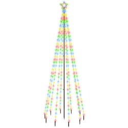 vidaXL LED-Weihnachtsbaum mit Erdnägeln Mehrfarbig 310 LEDs 300 cm