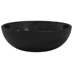 vidaXL Waschbecken Hartglas 35x12 cm Schwarz
