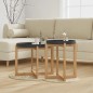 vidaXL Couchtische 2 Stk. Schwarz Holzwerkstoff und Massivholz Kiefer vidaXL Couchtische 2 Stk. Schwarz Holzwerkstoff und Massivholz Kiefer