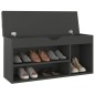 Schuhbank mit Kissen Grau 104x30x49 cm Holzwerkstoff Schuhbank mit Kissen Grau 104x30x49 cm Holzwerkstoff