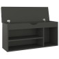Schuhbank mit Kissen Grau 104x30x49 cm Holzwerkstoff Schuhbank mit Kissen Grau 104x30x49 cm Holzwerkstoff