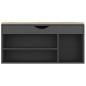 Schuhbank mit Kissen Grau 104x30x49 cm Holzwerkstoff Schuhbank mit Kissen Grau 104x30x49 cm Holzwerkstoff