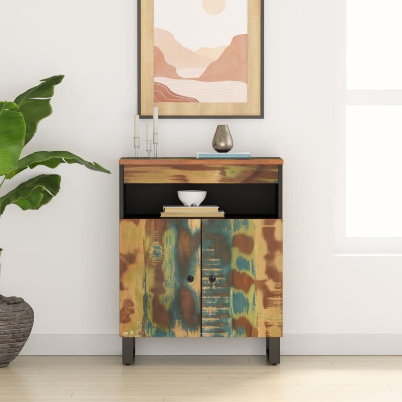 vidaXL Sideboard mit 2 Türen 60x33x75 cm Altholz Massiv vidaXL Sideboard mit 2 Türen 60x33x75 cm Altholz Massiv