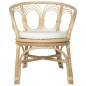 Esszimmerstuhl mit Auflage Natur Rattan und Leinenbezug Esszimmerstuhl mit Auflage Natur Rattan und Leinenbezug