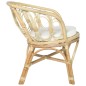 Esszimmerstuhl mit Auflage Natur Rattan und Leinenbezug Esszimmerstuhl mit Auflage Natur Rattan und Leinenbezug