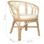 Esszimmerstuhl mit Auflage Natur Rattan und Leinenbezug Esszimmerstuhl mit Auflage Natur Rattan und Leinenbezug