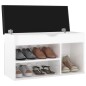 Schuhbank mit Kissen Hochglanz-Weiß 80x30x47 cm Holzwerkstoff Schuhbank mit Kissen Hochglanz-Weiß 80x30x47 cm Holzwerkstoff