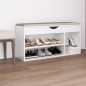 vidaXL Schuhbank mit Kissen Hochglanz-Weiß 104x30x49 cm Holzwerkstoff vidaXL Schuhbank mit Kissen Hochglanz-Weiß 104x30x49 cm Holzwerkstoff