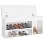 vidaXL Schuhbank mit Kissen Hochglanz-Weiß 104x30x49 cm Holzwerkstoff vidaXL Schuhbank mit Kissen Hochglanz-Weiß 104x30x49 cm Holzwerkstoff