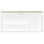 vidaXL Schuhbank mit Kissen Hochglanz-Weiß 104x30x49 cm Holzwerkstoff vidaXL Schuhbank mit Kissen Hochglanz-Weiß 104x30x49 cm Holzwerkstoff