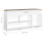 vidaXL Schuhbank mit Kissen Hochglanz-Weiß 104x30x49 cm Holzwerkstoff vidaXL Schuhbank mit Kissen Hochglanz-Weiß 104x30x49 cm Holzwerkstoff