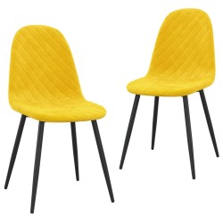 Esszimmerstühle 2 Stk. Senfgelb Samt