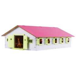 Kids Globe Spielzeug-Pferdestall mit 9 Boxen 1:32 Rosa 610188