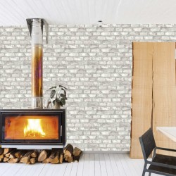 DUTCH WALLCOVERINGS Tapete Ziegel-Optik Weiß EW3104 