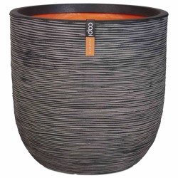 Capi Blumentopf "Nature Rib" Oval 54 x 52 cm Anthrazit