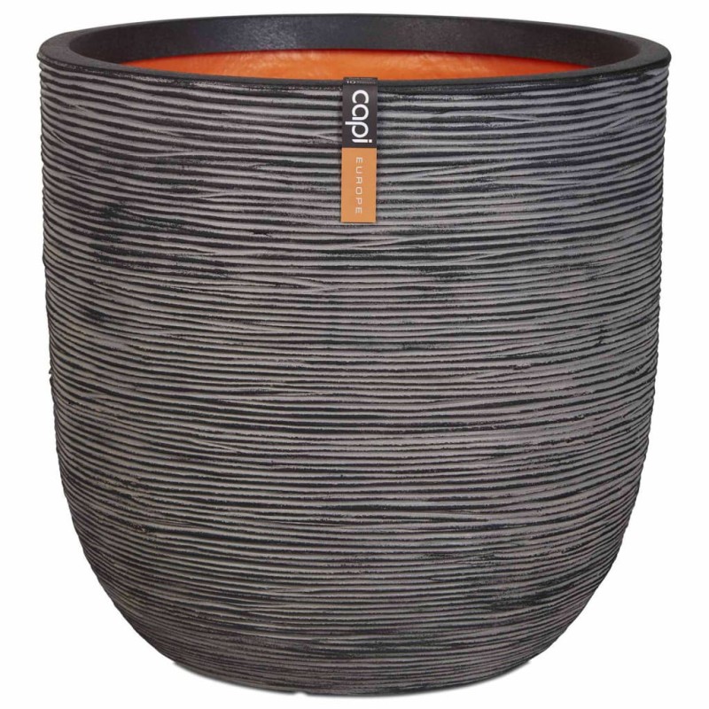 Capi Blumentopf "Nature Rib" Oval 54 x 52 cm Anthrazit Capi Blumentopf "Nature Rib" Oval 54 x 52 cm Anthrazit