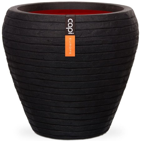 Capi Blumenkübel Nature Row Konisch 42x38 cm Schwarz KBLRO362