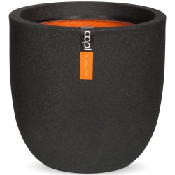Capi Ovales Pflanzgefäß Urban Smooth 54x52 cm Schwarz KBL935