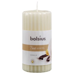 Bolsius Geriffelte Duft-Stumpenkerzen 6 Stk.120 x 58 mm Vanille