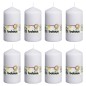 Bolsius Stumpenkerzen 8 Stk. 130 x 68 mm Weiß Bolsius Stumpenkerzen 8 Stk. 130 x 68 mm Weiß