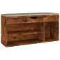 Schuhbank mit Kissen Räuchereiche 104x30x49 cm Holzwerkstoff Schuhbank mit Kissen Räuchereiche 104x30x49 cm Holzwerkstoff