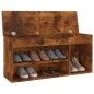 Schuhbank mit Kissen Räuchereiche 104x30x49 cm Holzwerkstoff Schuhbank mit Kissen Räuchereiche 104x30x49 cm Holzwerkstoff