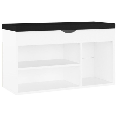 Schuhbank mit Kissen Weiß 80x30x47 cm Holzwerkstoff
