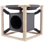 Quapas! Katzenbett mit Hängematte Catcube Grau M 54x54x54 cm Quapas! Katzenbett mit Hängematte Catcube Grau M 54x54x54 cm