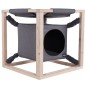 Quapas! Katzenbett mit Hängematte Catcube Grau M 54x54x54 cm Quapas! Katzenbett mit Hängematte Catcube Grau M 54x54x54 cm