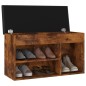 Schuhbank mit Kissen Räuchereiche 80x30x47 cm Holzwerkstoff Schuhbank mit Kissen Räuchereiche 80x30x47 cm Holzwerkstoff