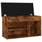 Schuhbank mit Kissen Räuchereiche 80x30x47 cm Holzwerkstoff Schuhbank mit Kissen Räuchereiche 80x30x47 cm Holzwerkstoff