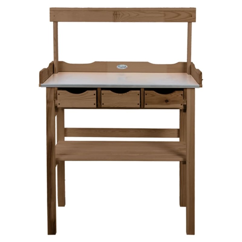 Esschert Design Pflanztisch mit Schublade und Ablage Braun Esschert Design Pflanztisch mit Schublade und Ablage Braun