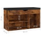 Schuhbank mit Kissen Räuchereiche 80x30x47 cm Holzwerkstoff Schuhbank mit Kissen Räuchereiche 80x30x47 cm Holzwerkstoff