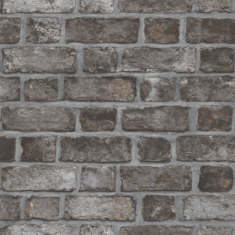 Homestyle Tapete Brick Wall Schwarz und Grau Homestyle Tapete Brick Wall Schwarz und Grau
