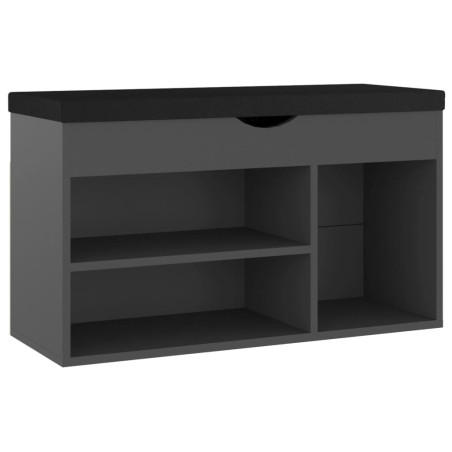 vidaXL Schuhbank mit Kissen Grau 80x30x47 cm Holzwerkstoff