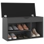vidaXL Schuhbank mit Kissen Grau 80x30x47 cm Holzwerkstoff vidaXL Schuhbank mit Kissen Grau 80x30x47 cm Holzwerkstoff