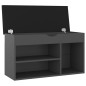 vidaXL Schuhbank mit Kissen Grau 80x30x47 cm Holzwerkstoff vidaXL Schuhbank mit Kissen Grau 80x30x47 cm Holzwerkstoff