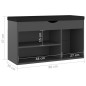 vidaXL Schuhbank mit Kissen Grau 80x30x47 cm Holzwerkstoff vidaXL Schuhbank mit Kissen Grau 80x30x47 cm Holzwerkstoff